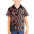 Maori Taniko Patterns Family Matching Off The Shoulder Long Sleeve Dress and Hawaiian Shirt Brown Patiki Motifs Mix Whakairo Ngaru