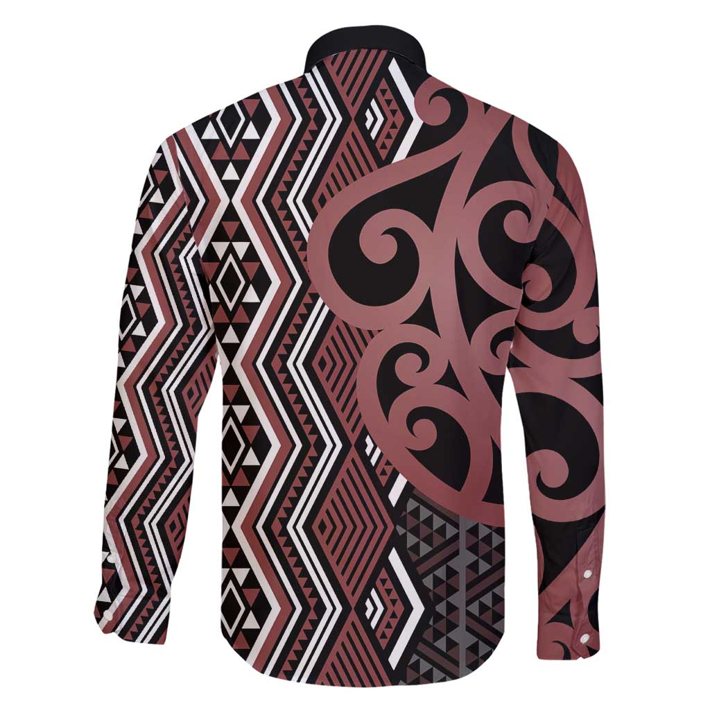 Maori Taniko Patterns Family Matching Puletasi and Hawaiian Shirt Brown Patiki Motifs Mix Whakairo Ngaru
