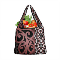 Maori Taniko Patterns Grocery Bag Brown Patiki Motifs Mix Whakairo Ngaru
