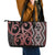 Maori Taniko Patterns Leather Tote Bag Brown Patiki Motifs Mix Whakairo Ngaru