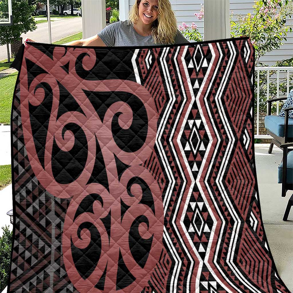 Maori Taniko Patterns Quilt Brown Patiki Motifs Mix Whakairo Ngaru LT7 Brown - Polynesian Pride