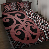 Maori Taniko Patterns Quilt Bed Set Brown Patiki Motifs Mix Whakairo Ngaru