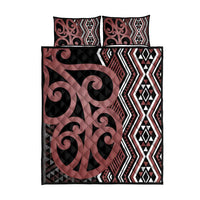 Maori Taniko Patterns Quilt Bed Set Brown Patiki Motifs Mix Whakairo Ngaru