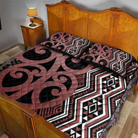 Maori Taniko Patterns Quilt Bed Set Brown Patiki Motifs Mix Whakairo Ngaru