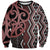 Maori Taniko Patterns Sweatshirt Brown Patiki Motifs Mix Whakairo Ngaru