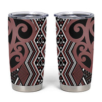 Maori Taniko Patterns Tumbler Cup Brown Patiki Motifs Mix Whakairo Ngaru