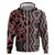 Maori Taniko Patterns Zip Hoodie Brown Patiki Motifs Mix Whakairo Ngaru