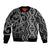 Maori Taniko Patterns Bomber Jacket Black Patiki Motifs Mix Whakairo Ngaru