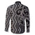 Maori Taniko Patterns Family Matching Off The Shoulder Long Sleeve Dress and Hawaiian Shirt Black Patiki Motifs Mix Whakairo Ngaru