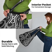 Maori Taniko Patterns Grocery Bag Black Patiki Motifs Mix Whakairo Ngaru