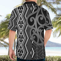 Maori Taniko Patterns Hawaiian Shirt Black Patiki Motifs Mix Whakairo Ngaru