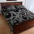 Maori Taniko Patterns Quilt Bed Set Black Patiki Motifs Mix Whakairo Ngaru
