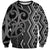 Maori Taniko Patterns Sweatshirt Black Patiki Motifs Mix Whakairo Ngaru
