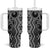 Maori Taniko Patterns Tumbler With Handle Black Patiki Motifs Mix Whakairo Ngaru