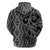 Maori Taniko Patterns Zip Hoodie Black Patiki Motifs Mix Whakairo Ngaru