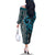 Maori Taniko Patterns Family Matching Off The Shoulder Long Sleeve Dress and Hawaiian Shirt Azure Patiki Motifs Mix Whakairo Ngaru