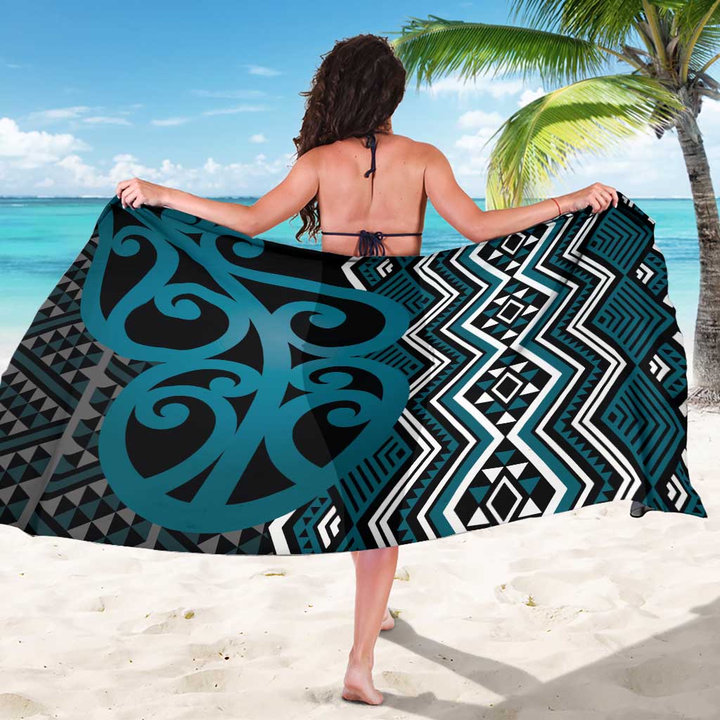 Maori Taniko Patterns Sarong Azure Patiki Motifs Mix Whakairo Ngaru