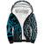 Maori Taniko Patterns Sherpa Hoodie Azure Patiki Motifs Mix Whakairo Ngaru