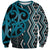 Maori Taniko Patterns Sweatshirt Azure Patiki Motifs Mix Whakairo Ngaru