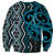 Maori Taniko Patterns Sweatshirt Azure Patiki Motifs Mix Whakairo Ngaru