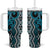 Maori Taniko Patterns Tumbler With Handle Azure Patiki Motifs Mix Whakairo Ngaru