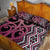 Maori Taniko Patterns Quilt Bed Set Pink Patiki Motifs Mix Whakairo Ngaru