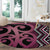Maori Taniko Patterns Round Carpet Pink Patiki Motifs Mix Whakairo Ngaru