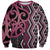 Maori Taniko Patterns Sweatshirt Pink Patiki Motifs Mix Whakairo Ngaru