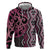 Maori Taniko Patterns Zip Hoodie Pink Patiki Motifs Mix Whakairo Ngaru