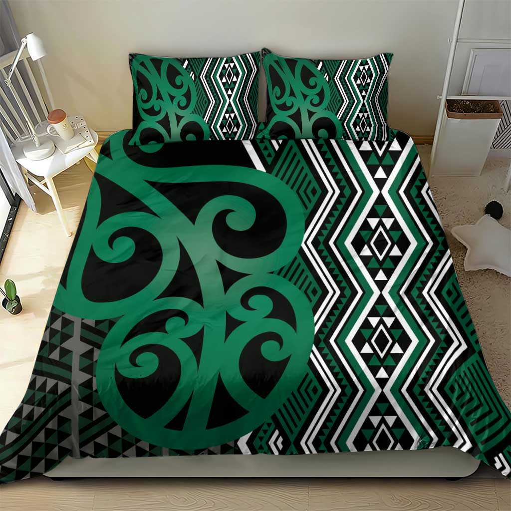Maori Taniko Patterns Bedding Set Pounamu Patiki Motifs Mix Whakairo Ngaru