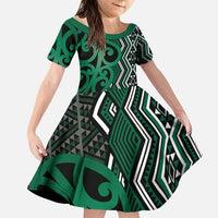 Maori Taniko Patterns Family Matching Puletasi and Hawaiian Shirt Pounamu Patiki Motifs Mix Whakairo Ngaru