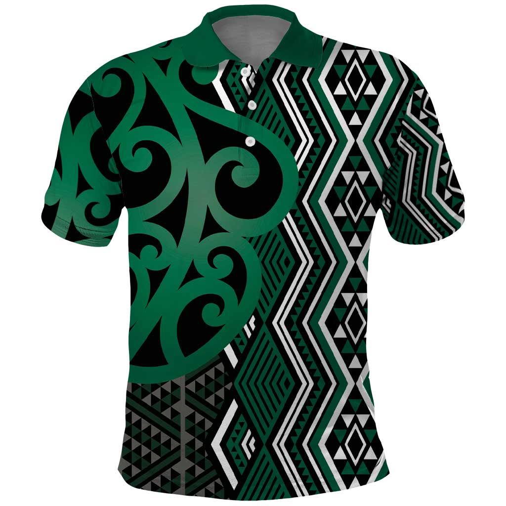 Maori Taniko Patterns Polo Shirt Pounamu Patiki Motifs Mix Whakairo Ngaru
