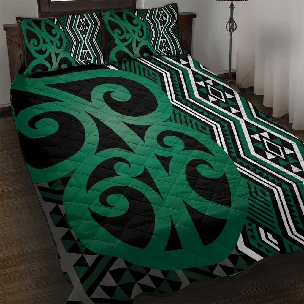 Maori Taniko Patterns Quilt Bed Set Pounamu Patiki Motifs Mix Whakairo Ngaru