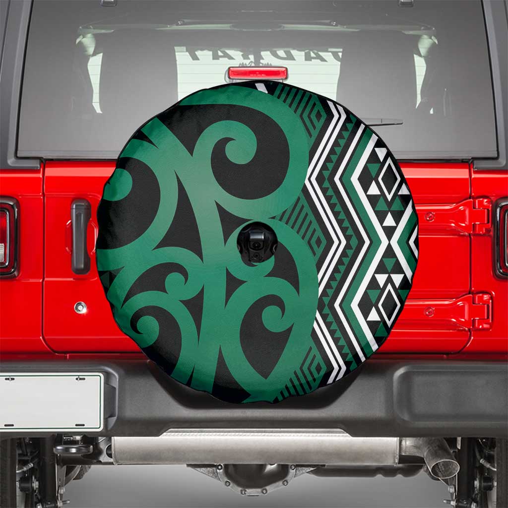 Maori Taniko Patterns Spare Tire Cover Pounamu Patiki Motifs Mix Whakairo Ngaru