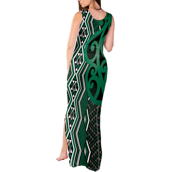 Maori Taniko Patterns Tank Maxi Dress Pounamu Patiki Motifs Mix ...