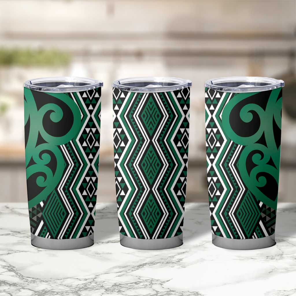 Maori Taniko Patterns Tumbler Cup Pounamu Patiki Motifs Mix Whakairo Ngaru