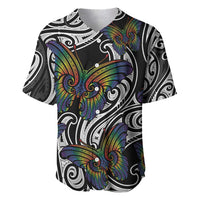 Aotearoa Takatapui Pride Baseball Jersey Rainbow Butterfly - Free To Love