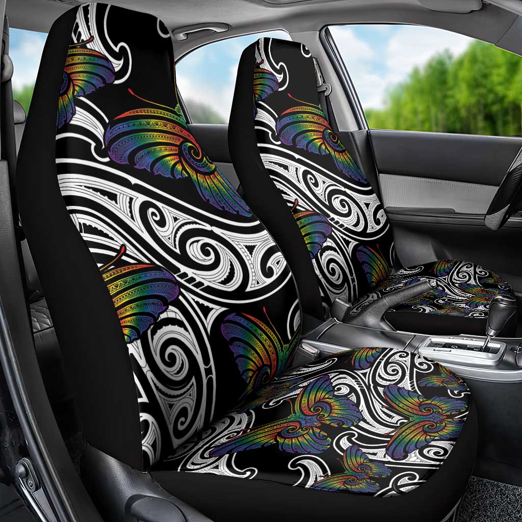 Aotearoa Takatapui Pride Car Seat Cover Rainbow Butterfly - Free To Love LT7 - Polynesian Pride
