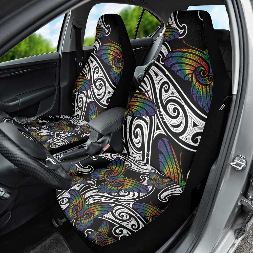 Aotearoa Takatapui Pride Car Seat Cover Rainbow Butterfly - Free To Love LT7 - Polynesian Pride