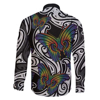 Aotearoa Takatapui Pride Family Matching Summer Maxi Dress and Hawaiian Shirt Rainbow Butterfly - Free To Love LT7 - Polynesian Pride
