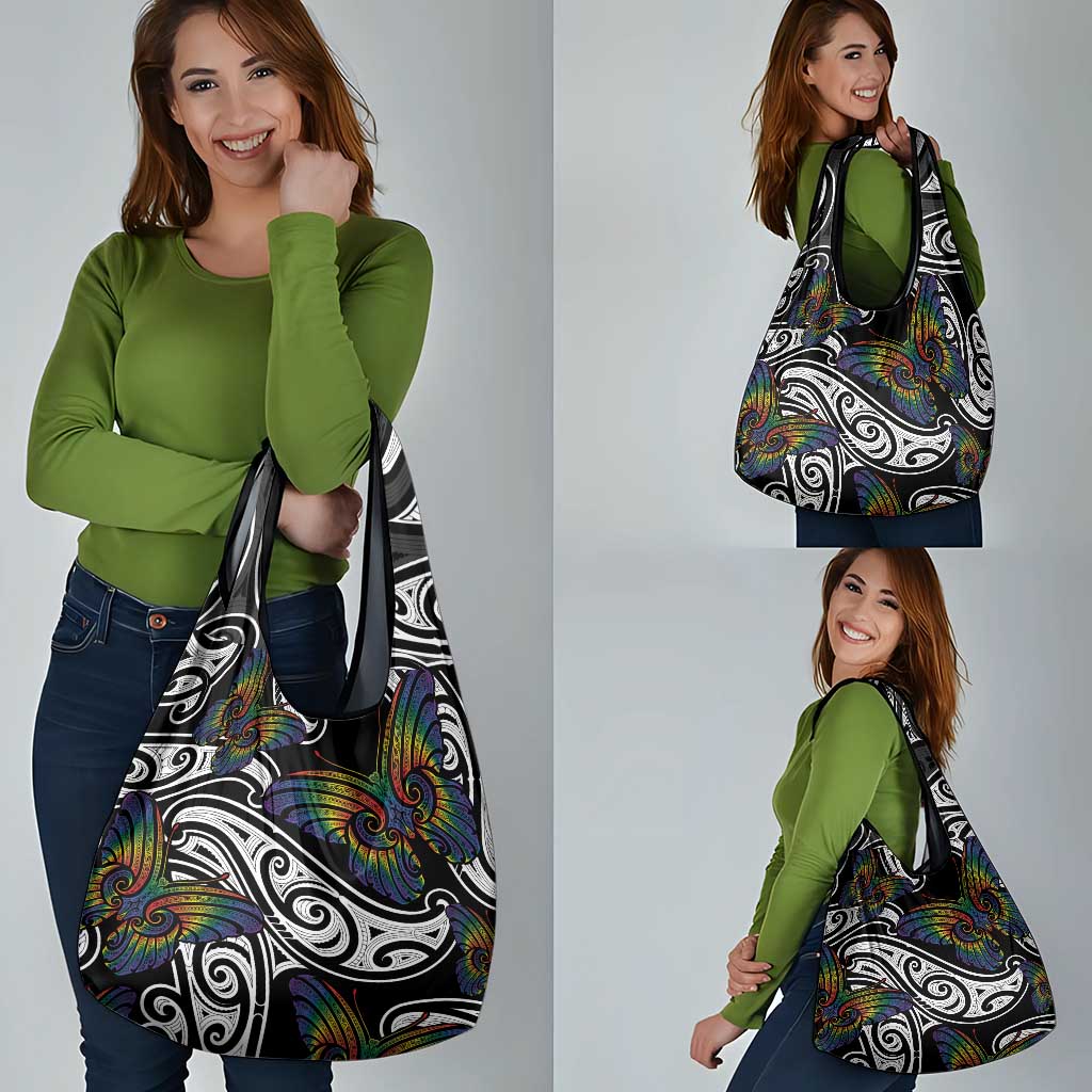 Aotearoa Takatapui Pride Grocery Bag Rainbow Butterfly - Free To Love