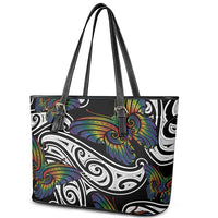 Aotearoa Takatapui Pride Leather Tote Bag Rainbow Butterfly - Free To Love LT7 - Polynesian Pride