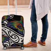 Aotearoa Takatapui Pride Luggage Cover Rainbow Butterfly - Free To Love LT7 Black - Polynesian Pride