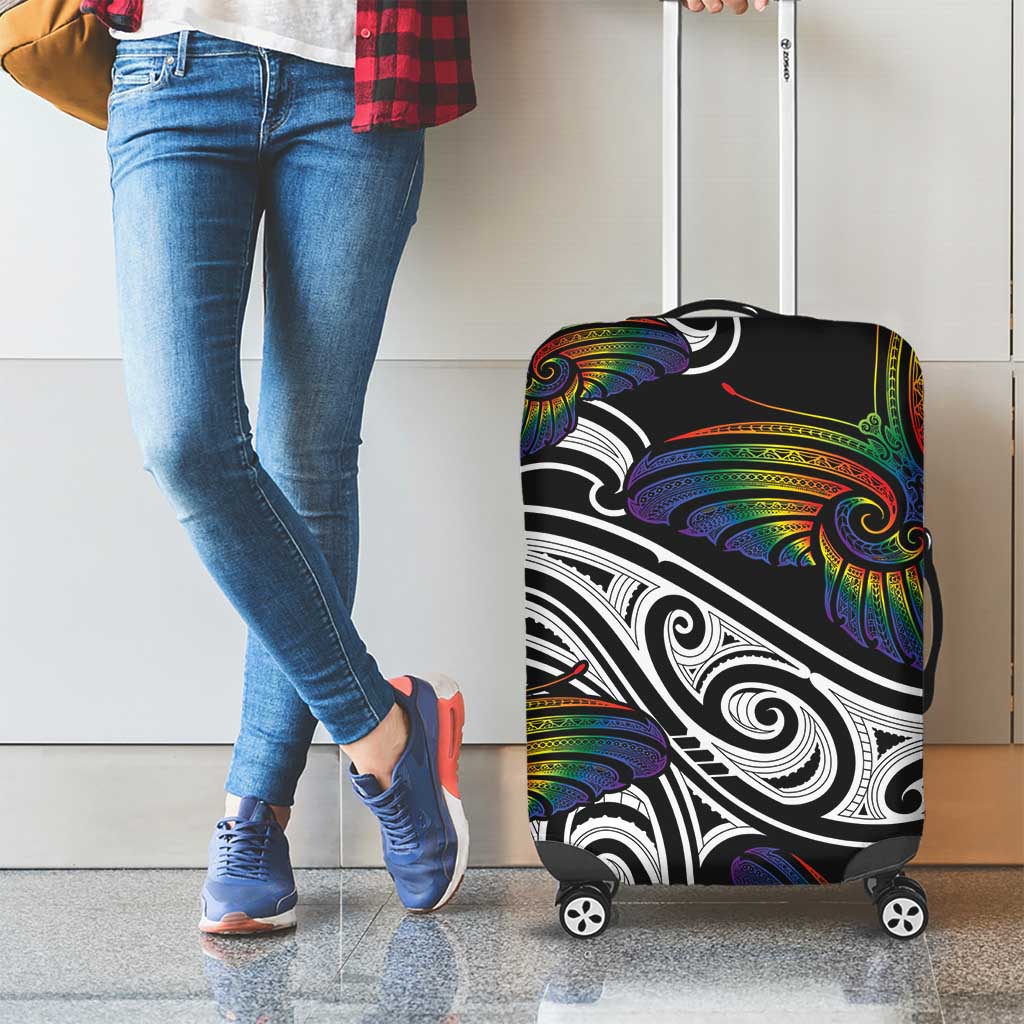 Aotearoa Takatapui Pride Luggage Cover Rainbow Butterfly - Free To Love LT7 - Polynesian Pride
