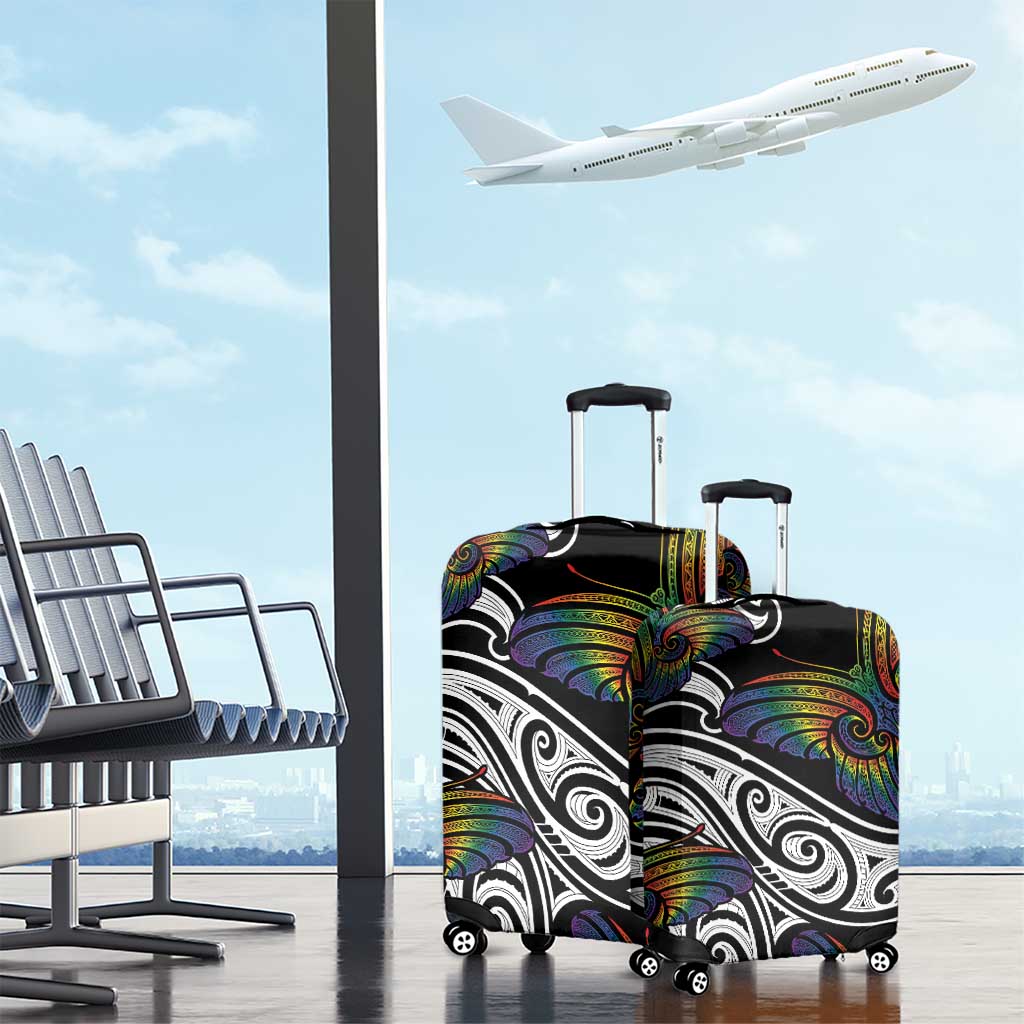 Aotearoa Takatapui Pride Luggage Cover Rainbow Butterfly - Free To Love LT7 - Polynesian Pride