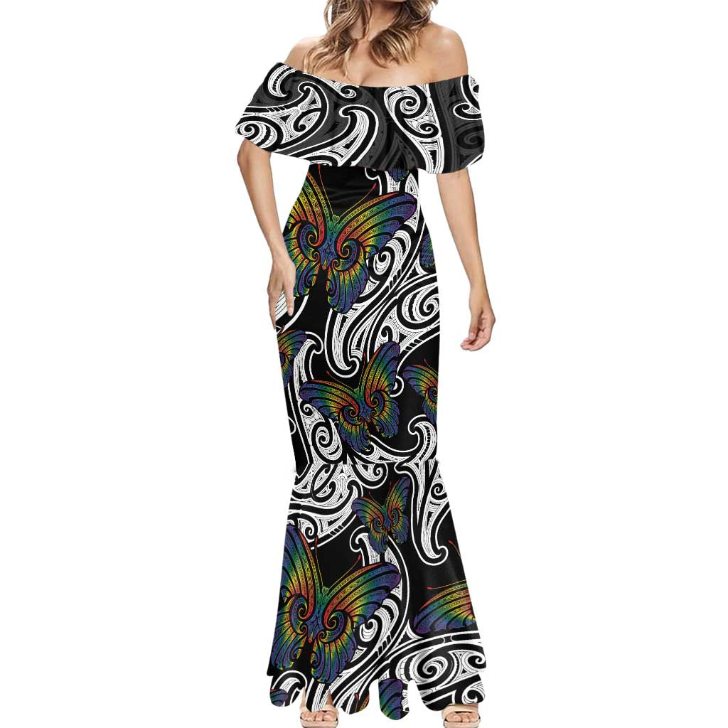 Aotearoa Takatapui Pride Mermaid Dress Rainbow Butterfly - Free To Love