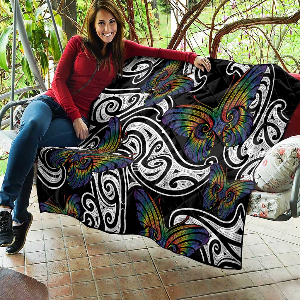 Aotearoa Takatapui Pride Quilt Rainbow Butterfly - Free To Love