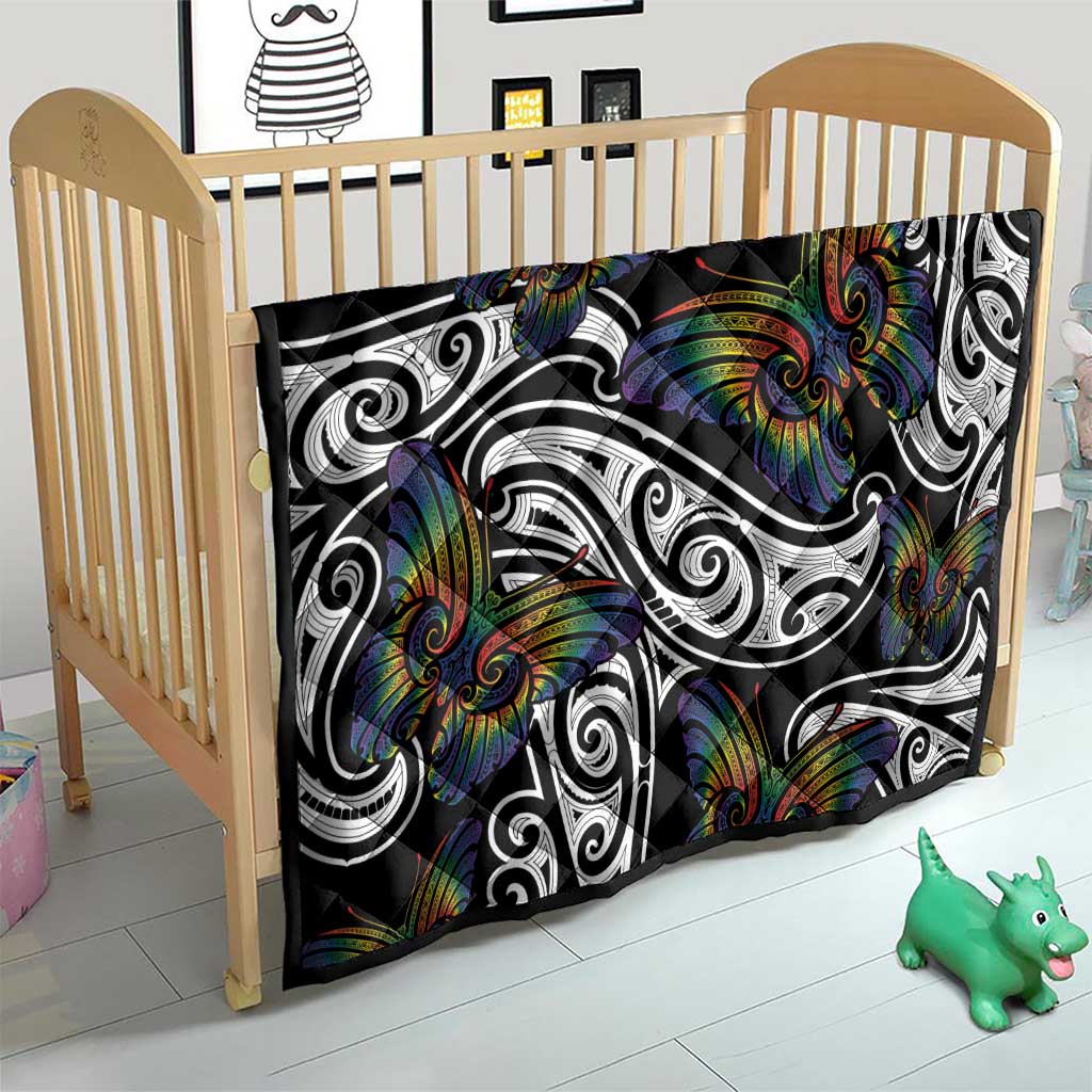 Aotearoa Takatapui Pride Quilt Rainbow Butterfly - Free To Love