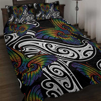 Aotearoa Takatapui Pride Quilt Bed Set Rainbow Butterfly - Free To Love