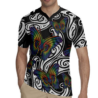 Aotearoa Takatapui Pride Rugby Jersey Rainbow Butterfly - Free To Love LT7 - Polynesian Pride